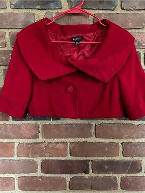 VTG Bebe Y2K Bolero Crop Blazer In Sleek Red Sz Medium